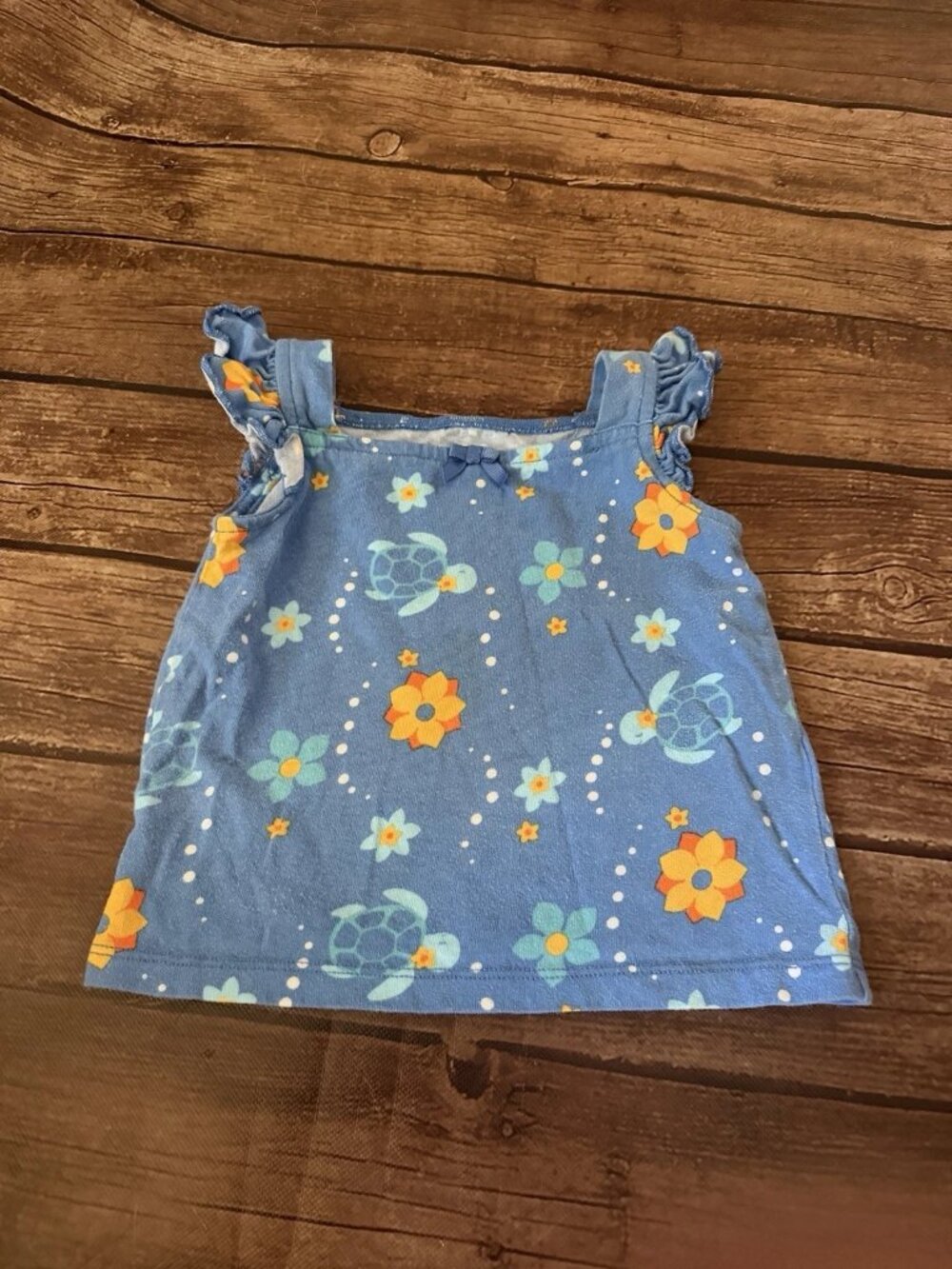 Baby Girl’s Crazy 8 Blue Sea Turtle Tank Top 12-18 Months